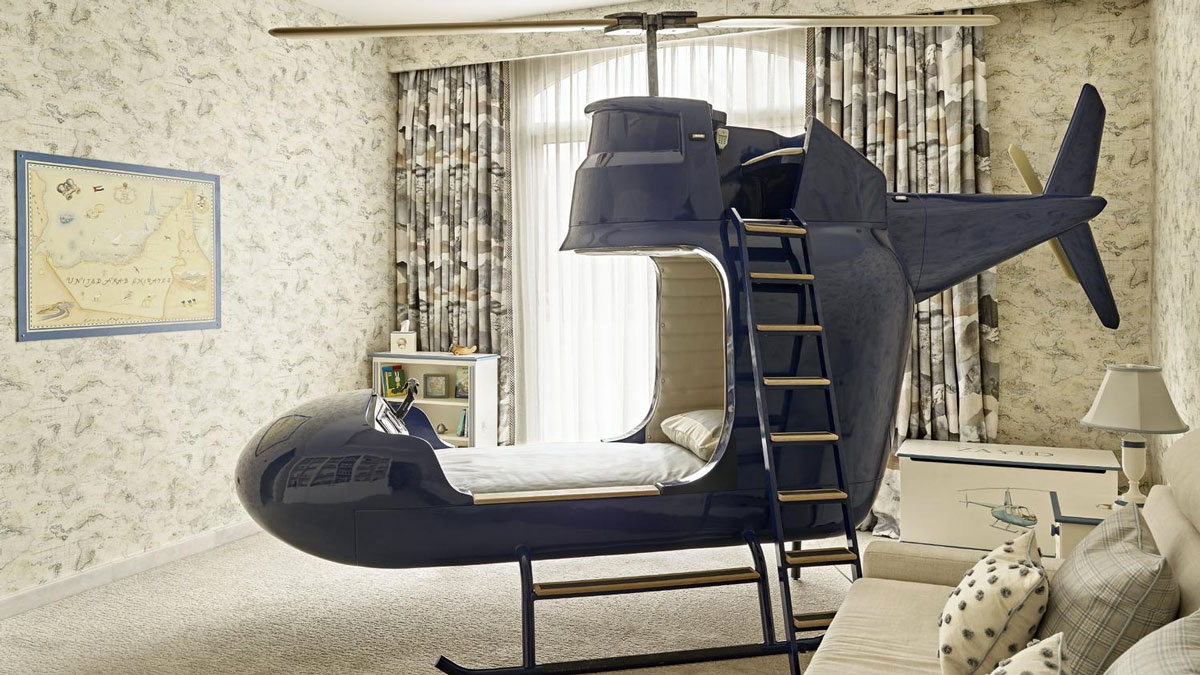 HANDCRAFTED AND EXTRAORDINARY HELICOPTER BED/